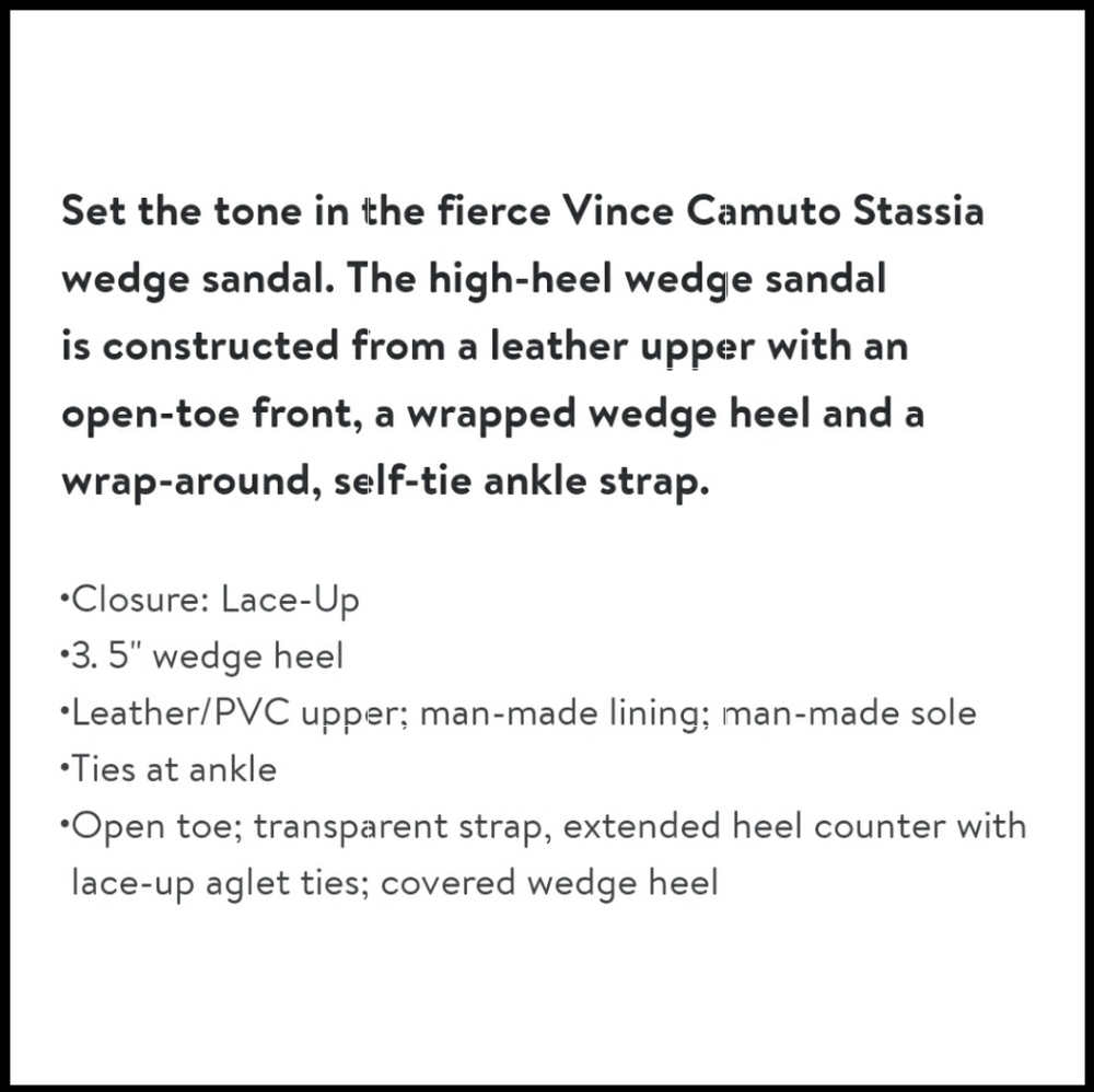 🟡Clearance Sale Vince Camuto Women  Stassia Wraparound Wedge Sandal WHITE/CLEAR - Picture 7 of 7